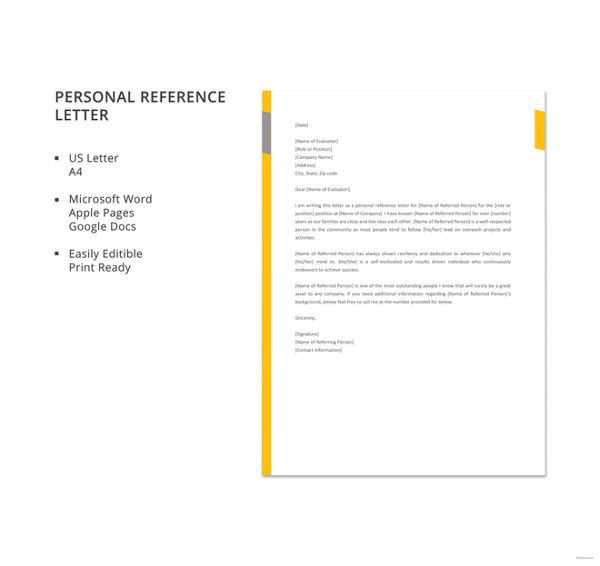 personal letter template pdf