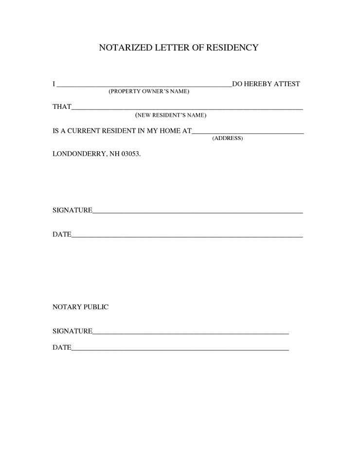 personal notarized letter template