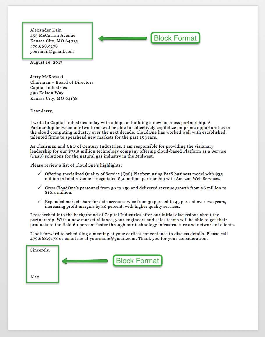 plain business letter template