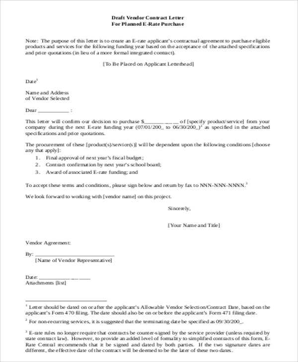 preferred vendor letter template