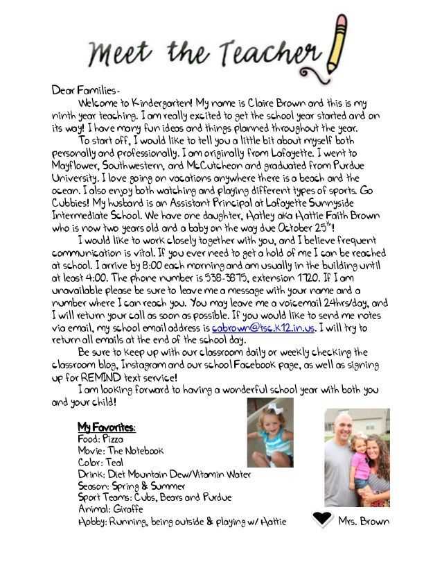 preschool welcome letter to parents from teacher template