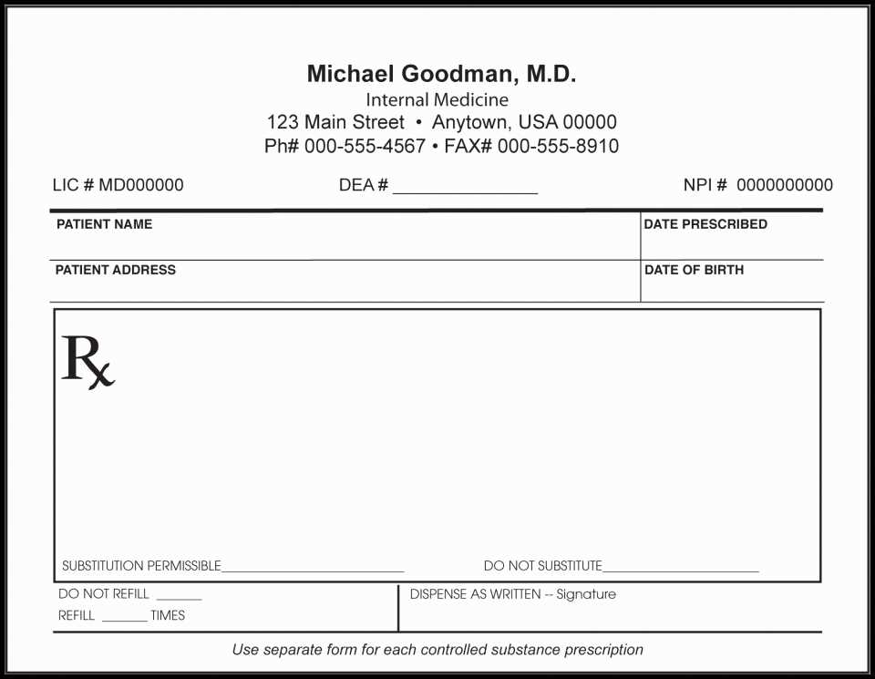 prescription request letter template