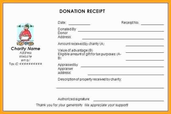 printable donation receipt letter template