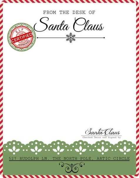 printable from santa letter template