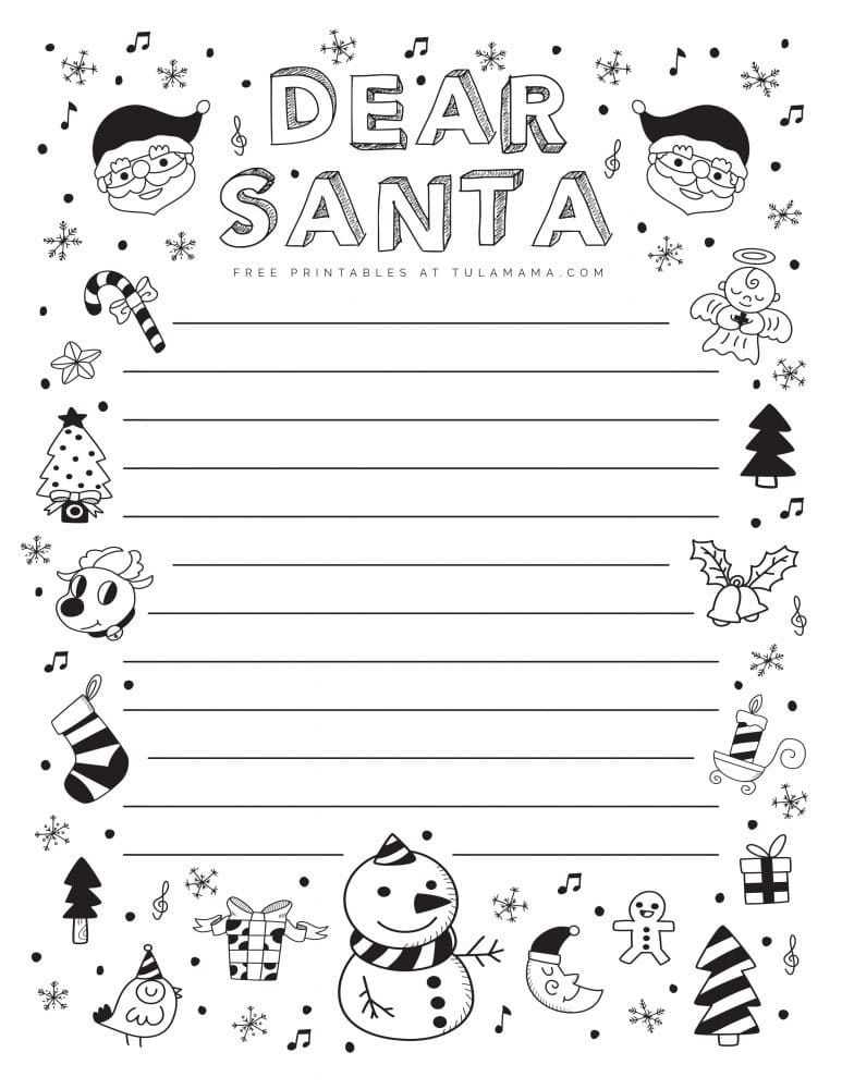 printable santa letter templates