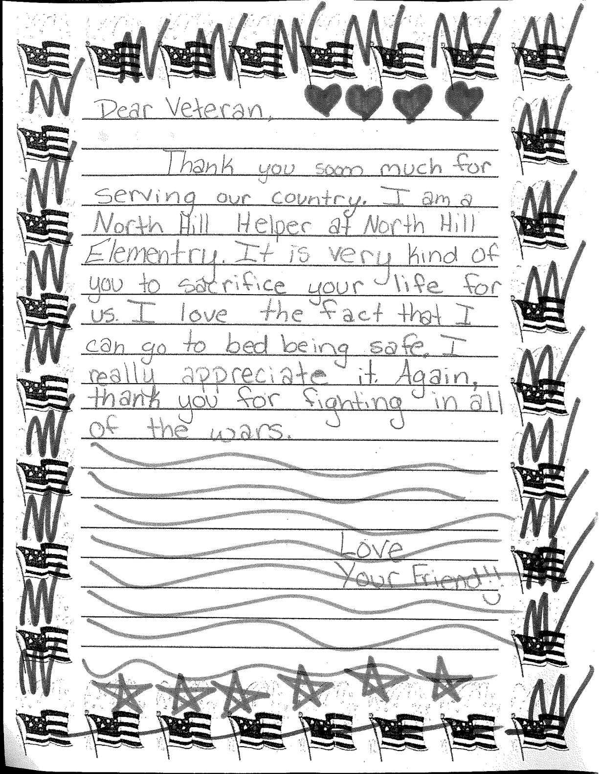 printable veterans day letter template