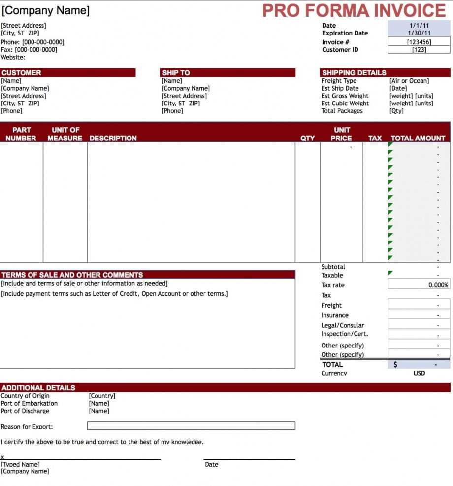 pro forma letter template