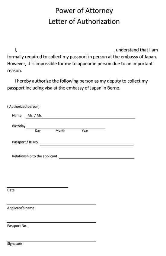 procuration letter template