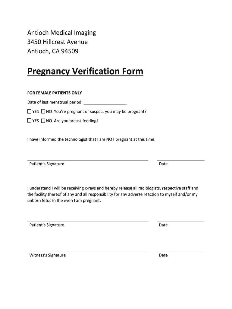 proof of pregnancy letter template