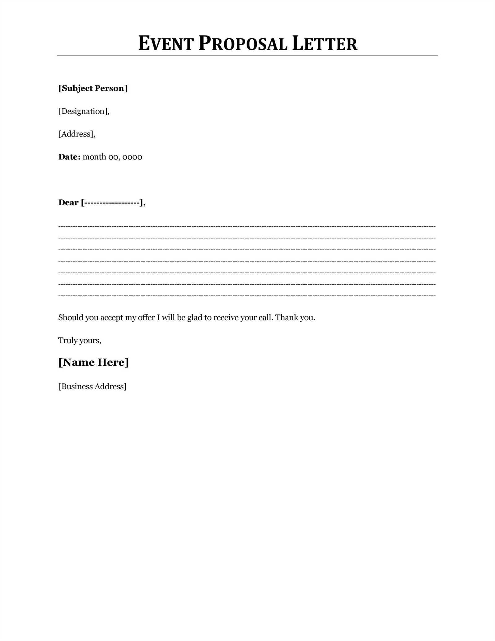 proposal letter template free