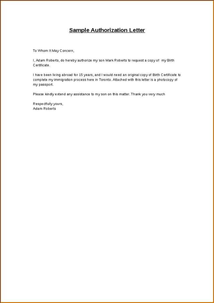 psa authorization letter template