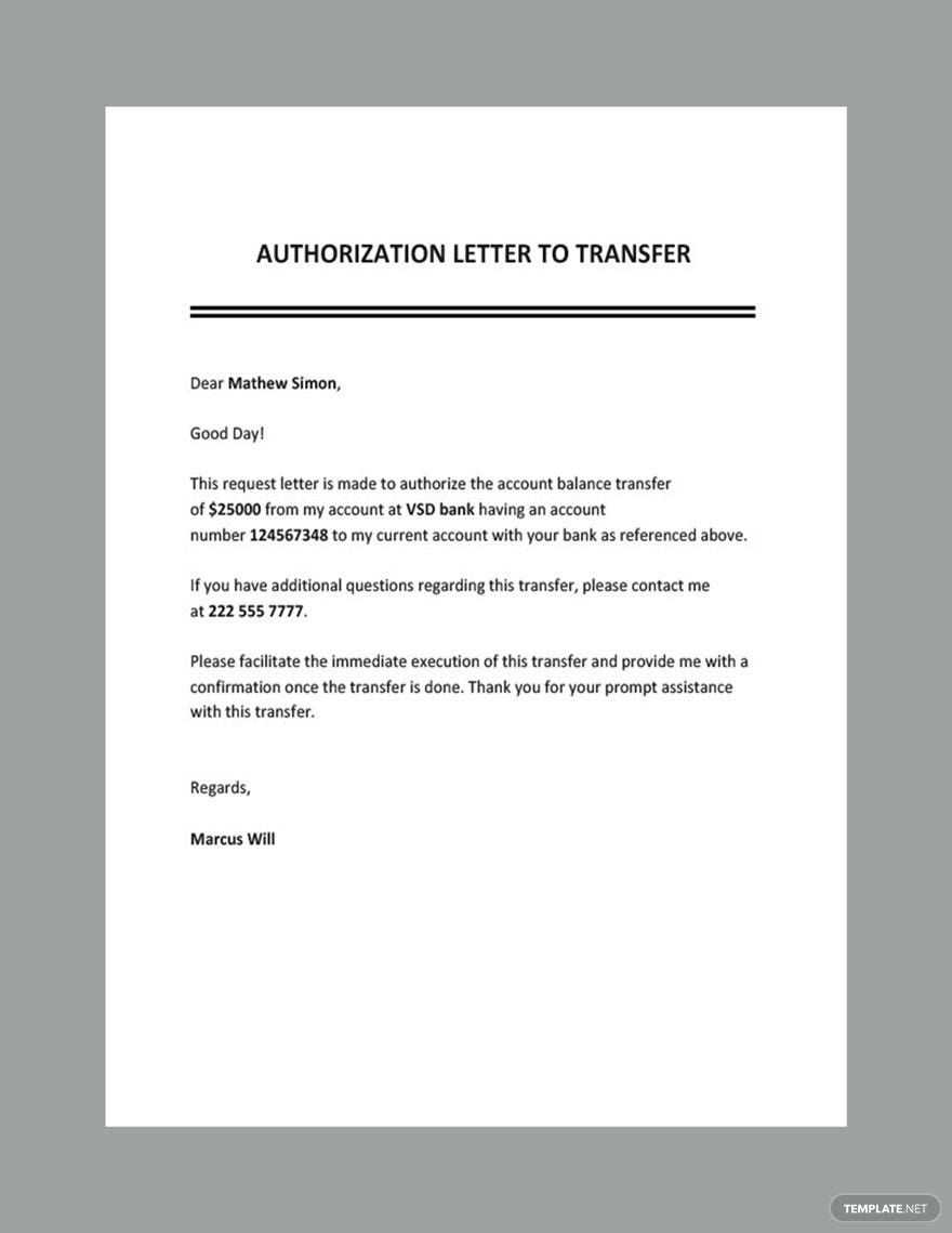 psa authorization letter template