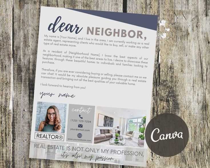 real estate agent letter templates