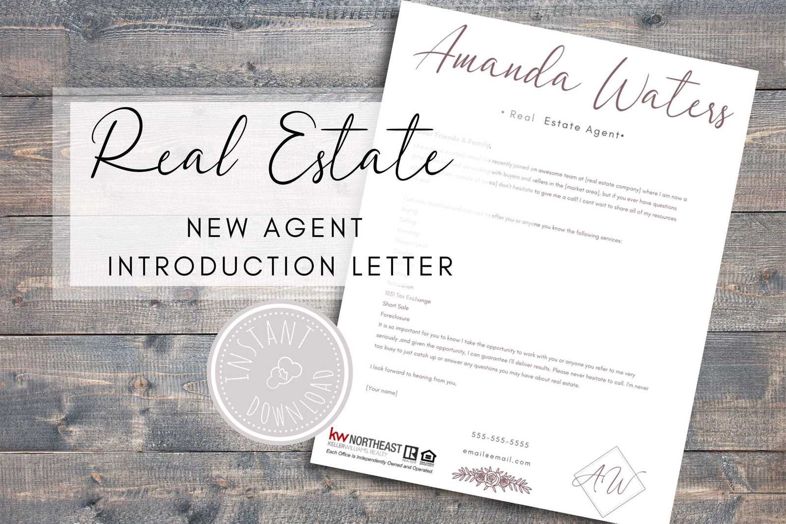 real estate agent letter templates