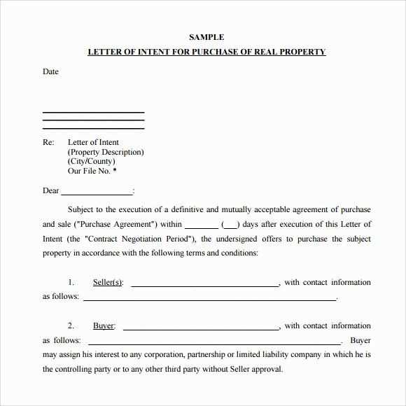 real estate letter of interest template