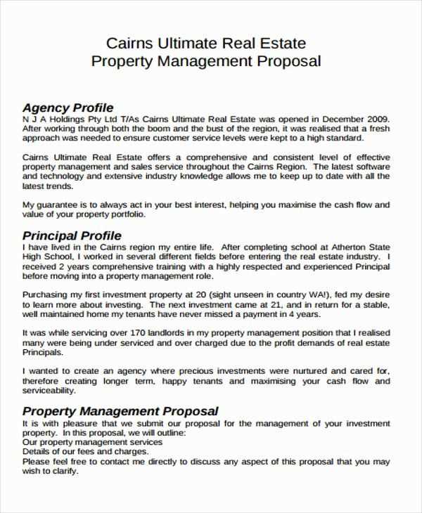 real estate proposal letter template