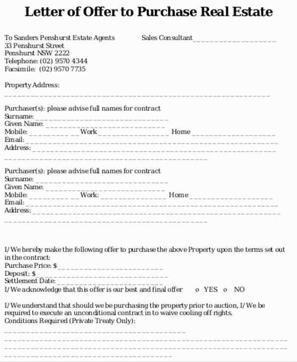 real estate sales letter templates