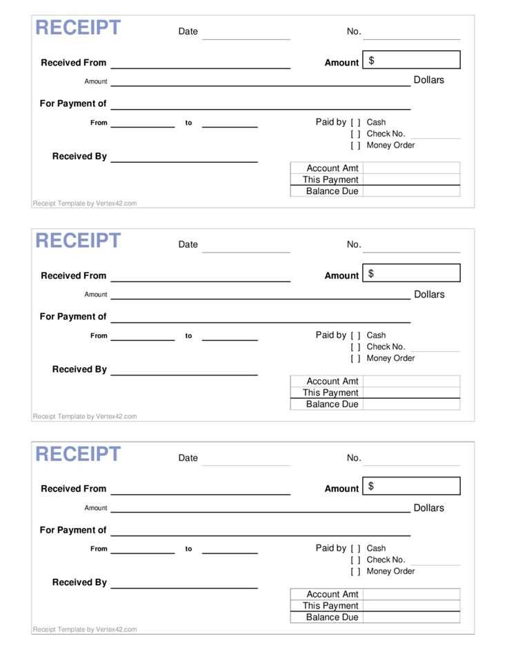 receipt of money letter template