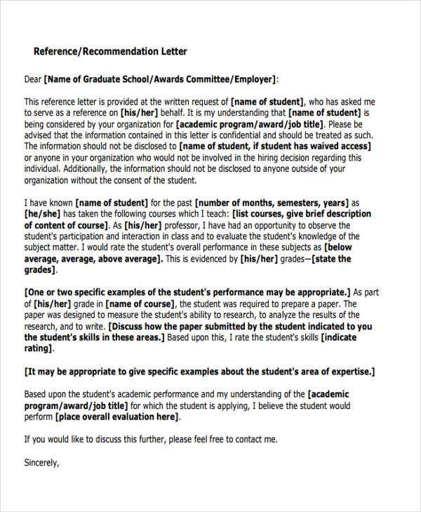 recommendation letter template google doc