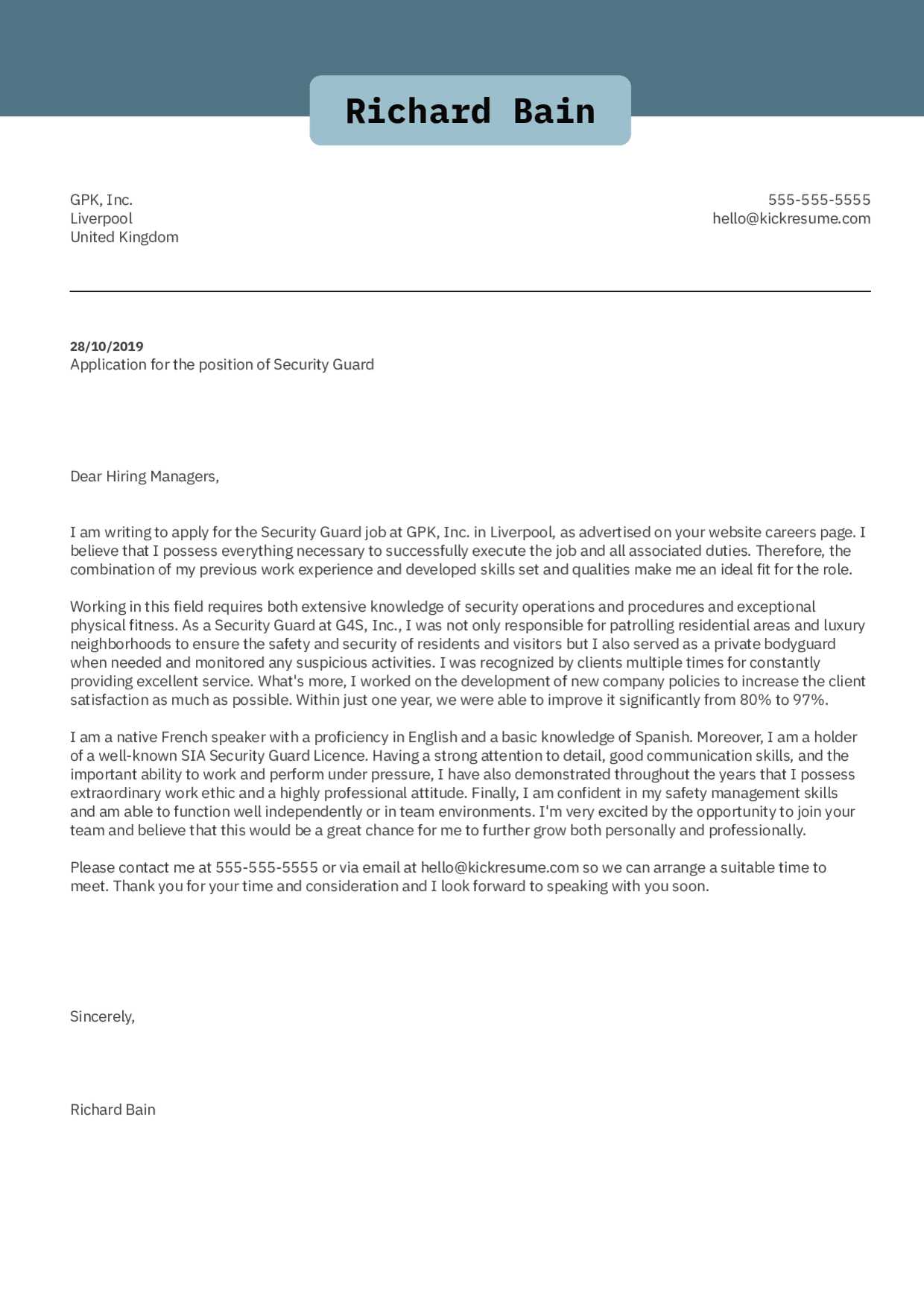 recruitment letter template