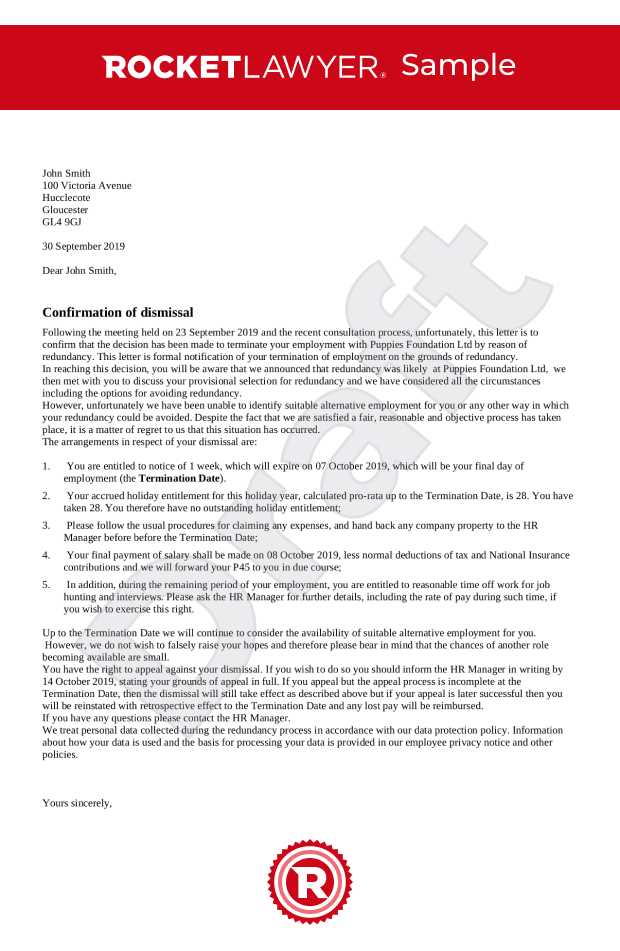 redundancy letter template nz