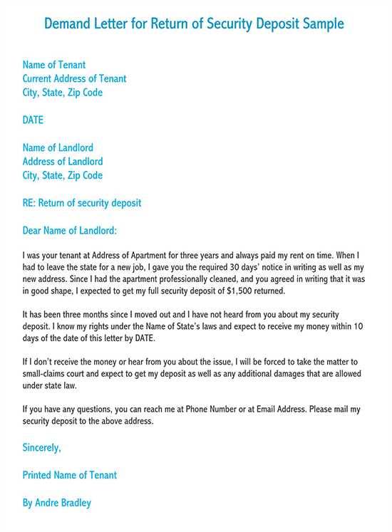 refund demand letter template