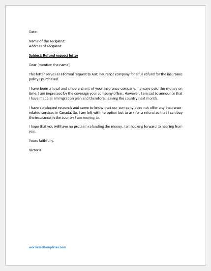 refund letter to patient template