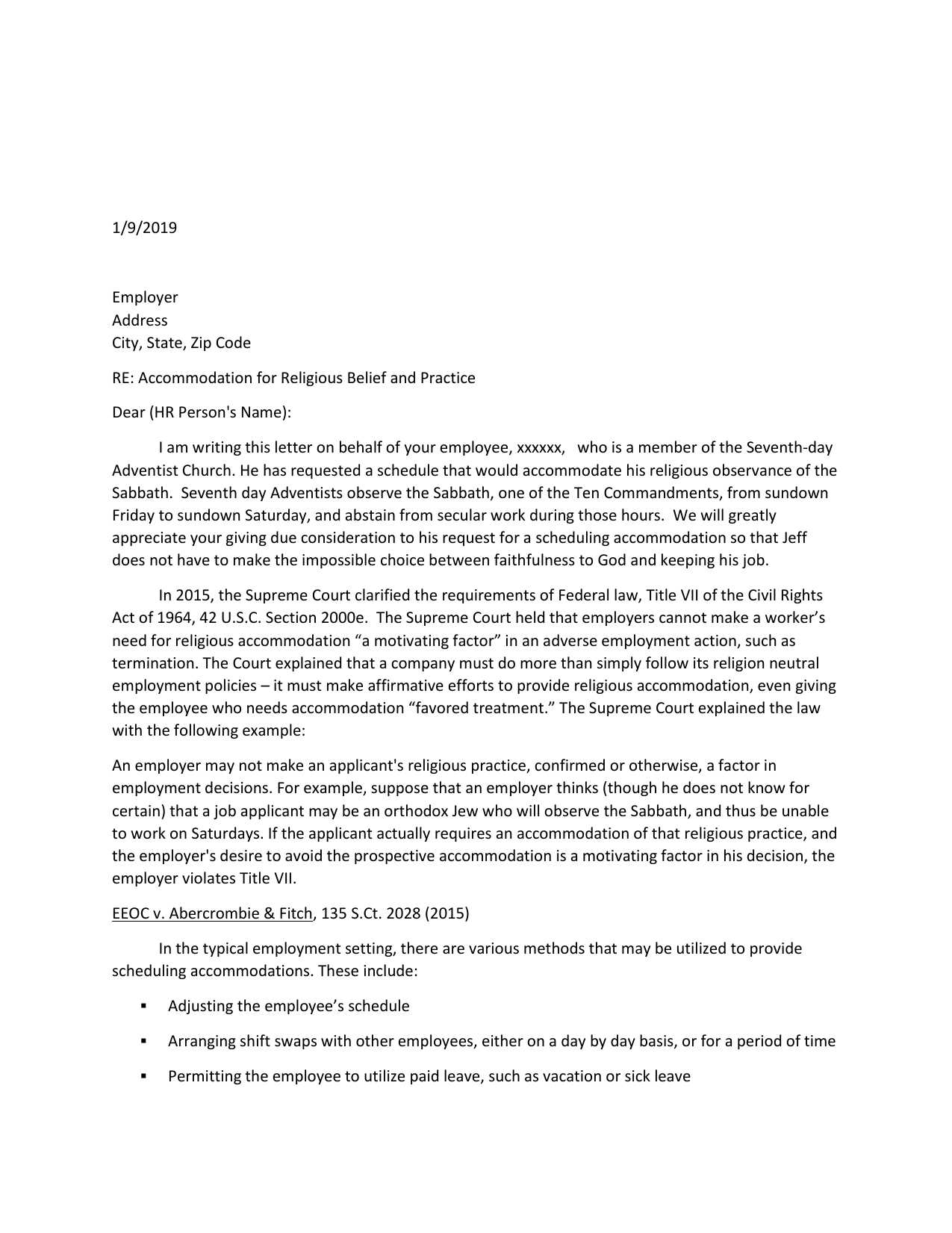 religious exemption letter nj template