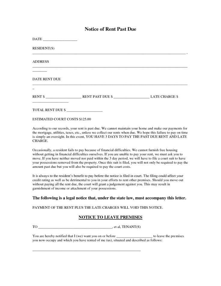 rent arrears letter template