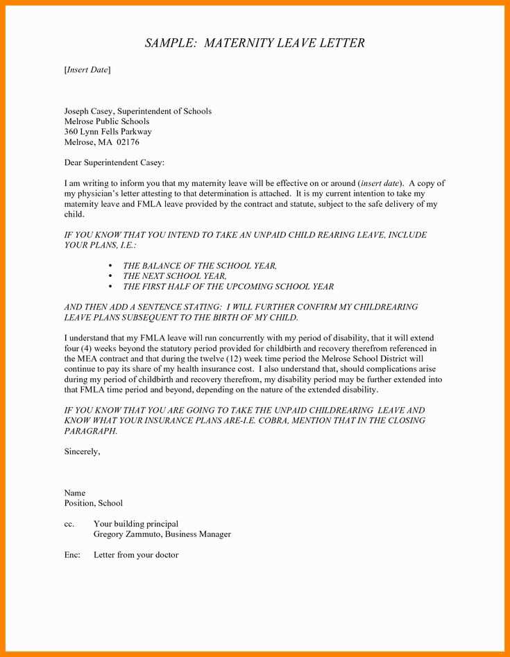 resignation letter template after maternity leave