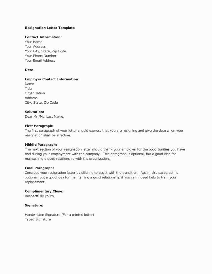 respectful resignation letter template