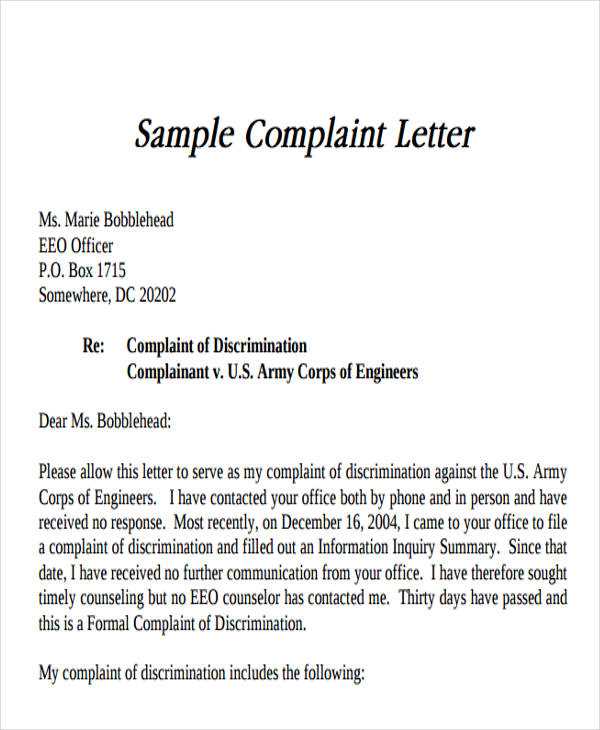 responding to a complaint letter template