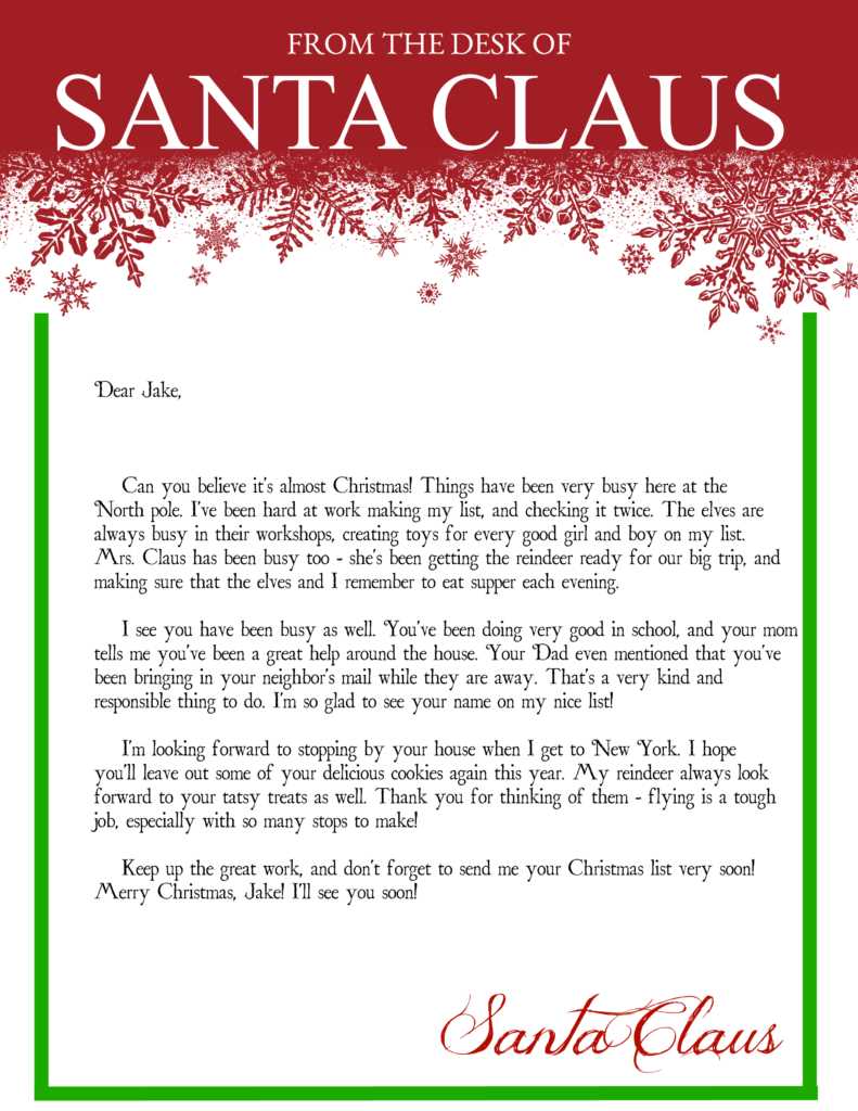 response letter from santa template