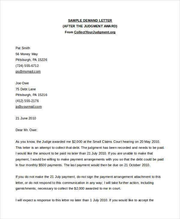 response to demand letter template