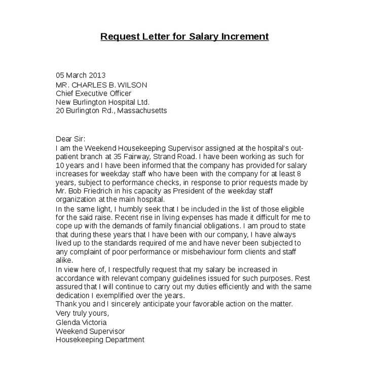 salary proposal letter to employer template