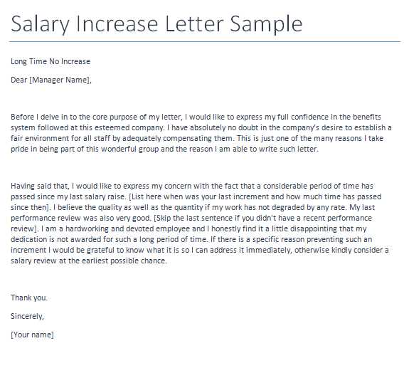 salary review letter template to employee