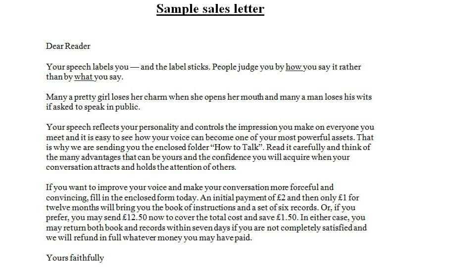 sales letter template word