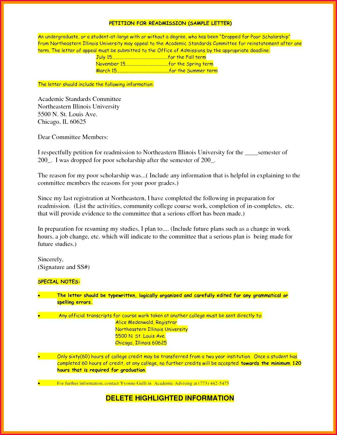 sample petition letter template