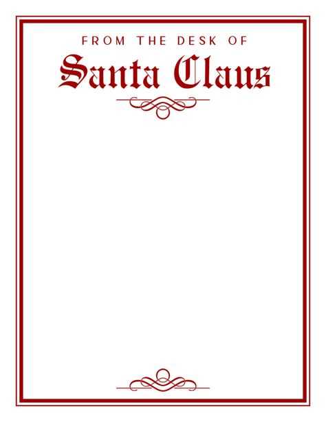 santa letter template for word