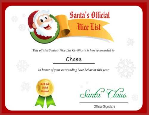 santa nice list letter template