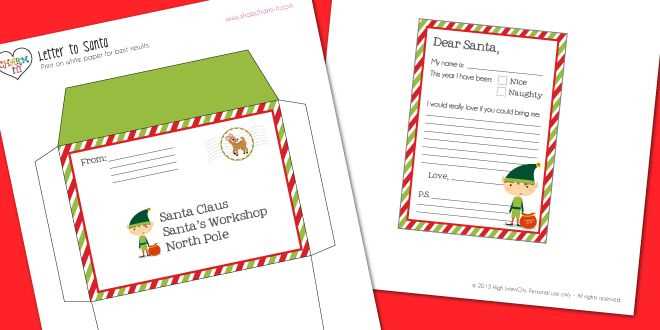 santa north pole letter template