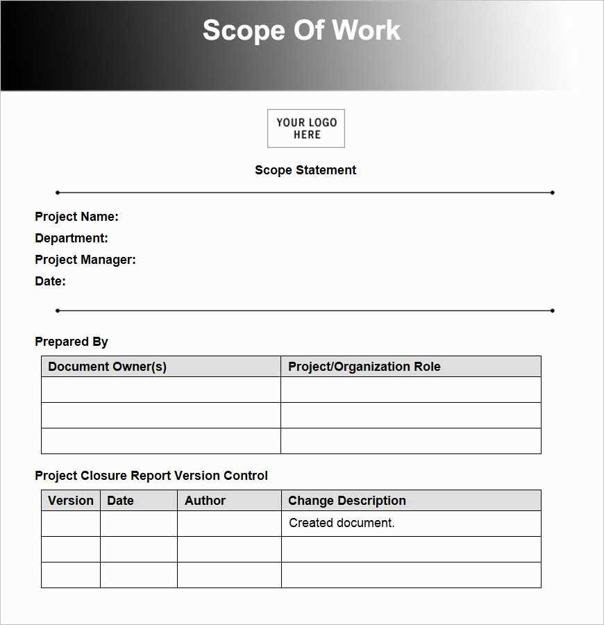 scope of work letter template