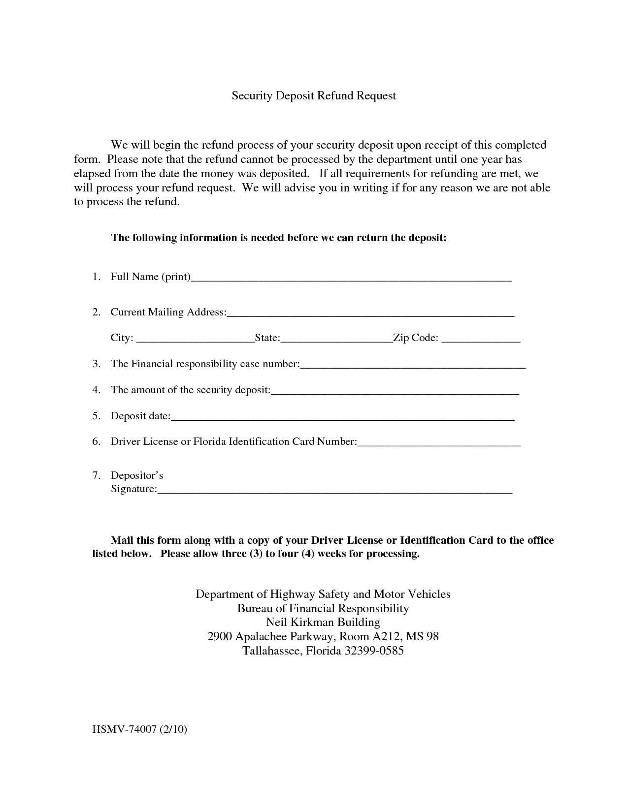 security deposit demand letter template