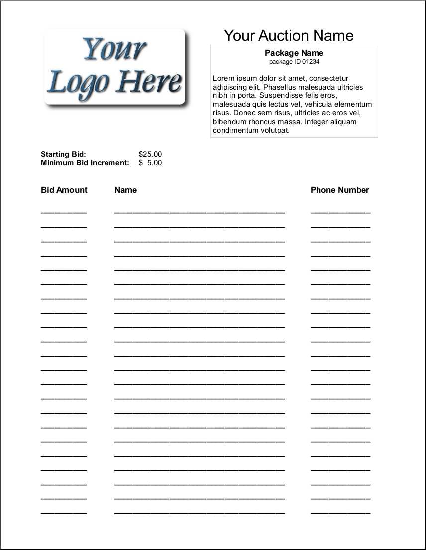 silent auction letter template