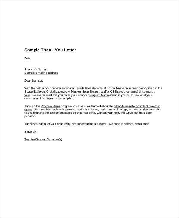 silent auction thank you letter template