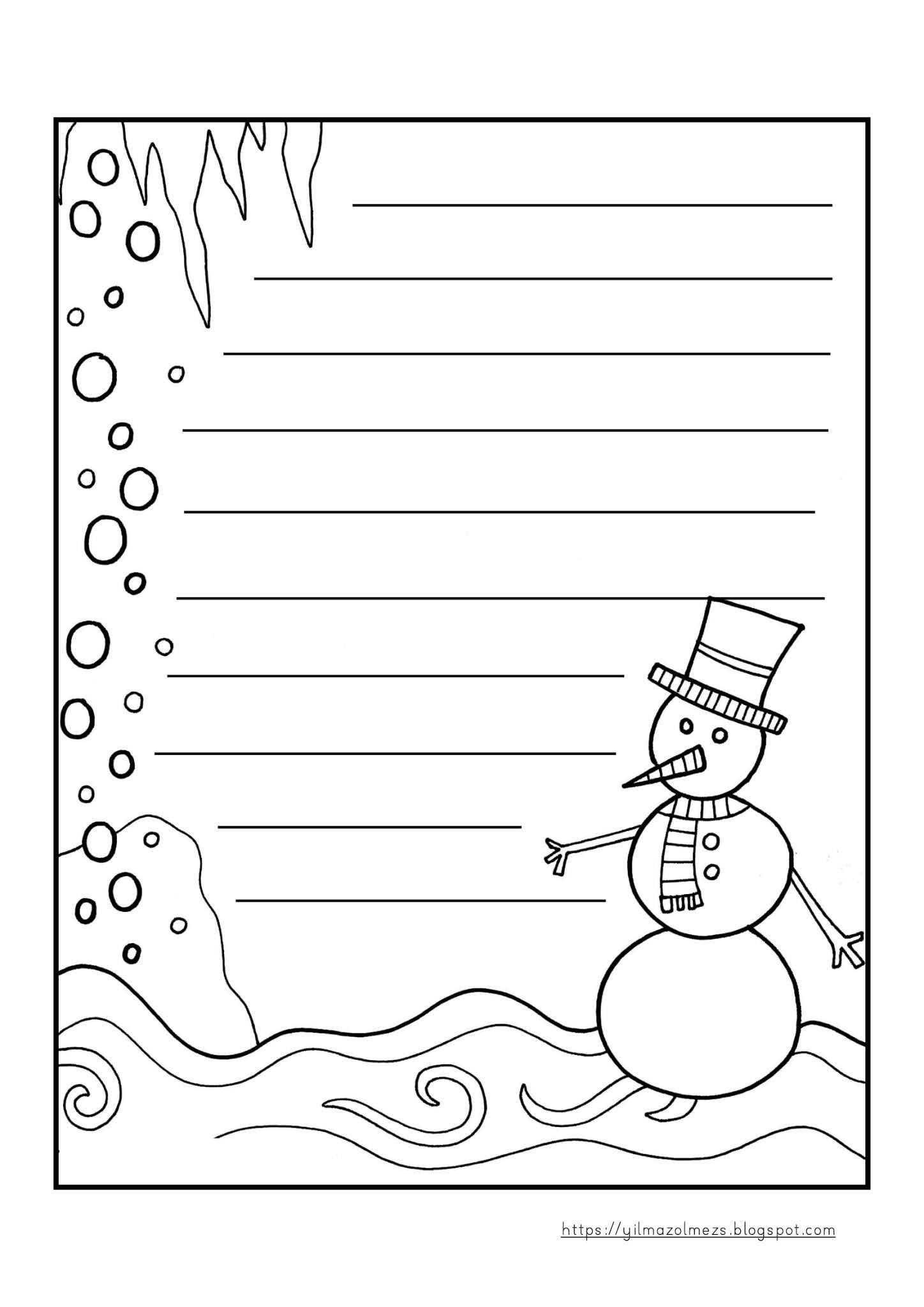 snowman letter template