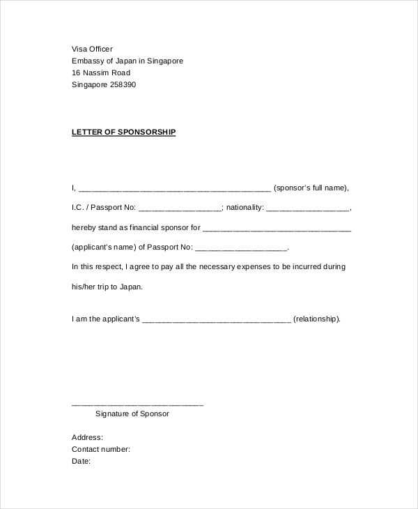 sponsor letter for uk visa template