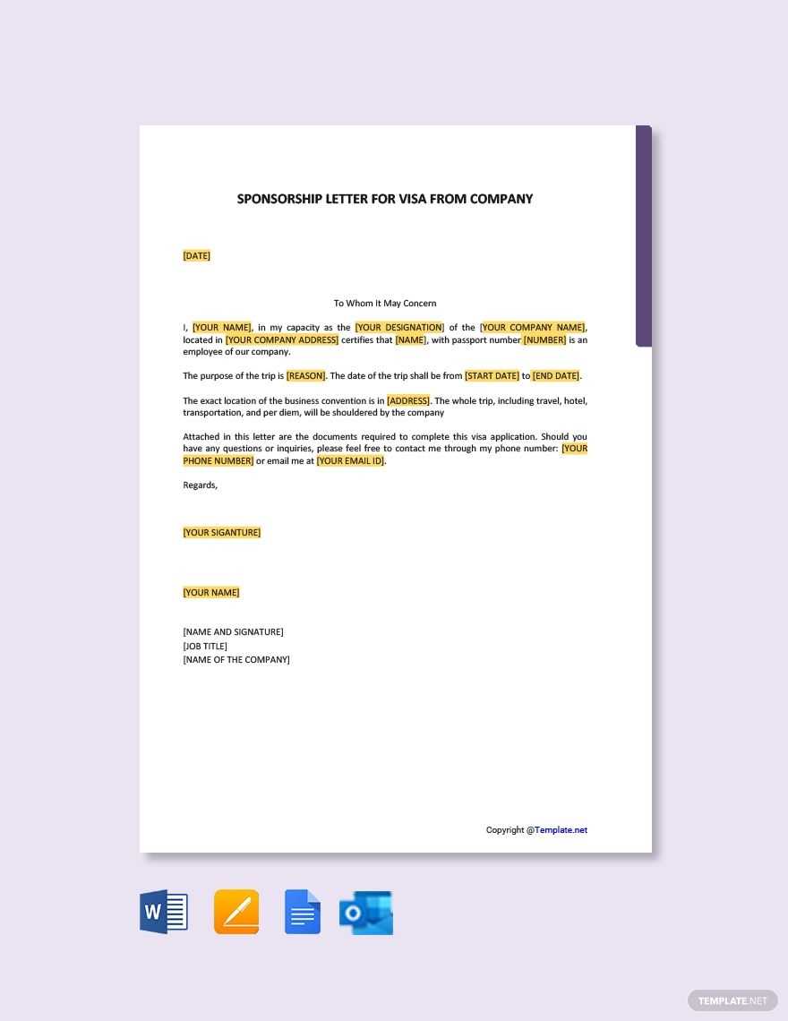 sponsor letter for uk visa template