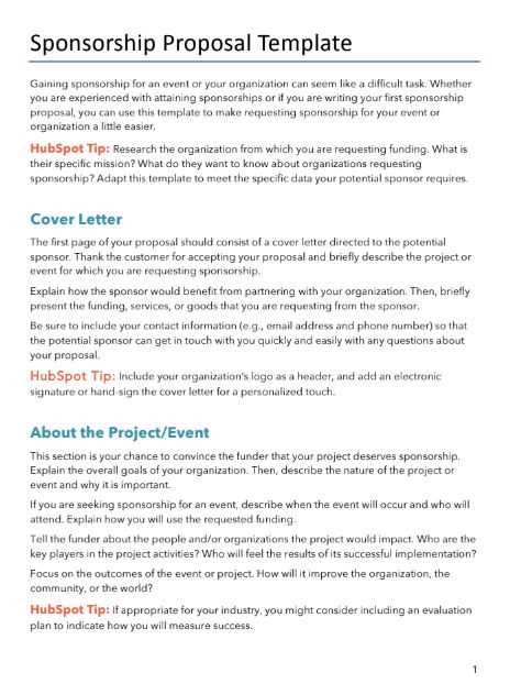 sponsorship letter for event template word