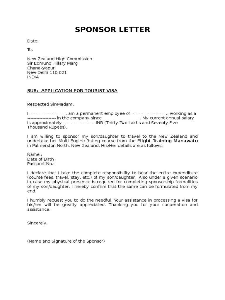 sponsorship letter for uk visa template